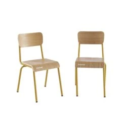 Lot De 2 Chaises PANTONE Jaune Moutarde Et Placage Frên 19 Lot De 2 Chaises PANTONE Jaune Moutarde Et Placage Frên -Mobilia Soldes lot de 2 chaises pantone jaune moutarde et placage fren 6