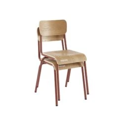Lot De 2 Chaises PANTONE Terracotta Et Placage Frêne -Mobilia Soldes lot de 2 chaises pantone terracotta et placage frene 8