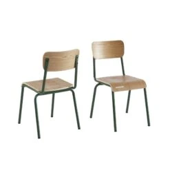 Lot De 2 Chaises PANTONE Vert Olive Et Placage Frêne 18 Lot De 2 Chaises PANTONE Vert Olive Et Placage Frêne -Mobilia Soldes lot de 2 chaises pantone vert olive et placage frene 5