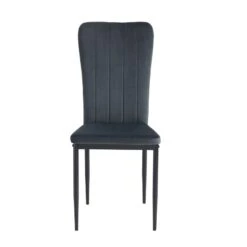 Lot De 2 Chaises POPPY Velours Gris Anthracite Pieds En Métal Noir 14 Lot De 2 Chaises POPPY Velours Gris Anthracite Pieds En Métal Noir -Mobilia Soldes lot de 2 chaises poppy velours gris anthracite pieds en metal noir 4