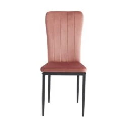 Lot De 2 Chaises POPPY Velours Rose Pieds En Métal Noir 15 Lot De 2 Chaises POPPY Velours Rose Pieds En Métal Noir -Mobilia Soldes lot de 2 chaises poppy velours rose pieds en metal noir 4