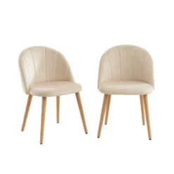 Lot De 2 Chaises SHELL Velours Beige Sable Design Coquillage 11 Lot De 2 Chaises SHELL Velours Beige Sable Design Coquillage -Mobilia Soldes lot de 2 chaises shell velours beige sable design coquillage 2