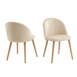 Lot De 2 Chaises SHELL Velours Beige Sable Design Coquillage 12 Lot De 2 Chaises SHELL Velours Beige Sable Design Coquillage -Mobilia Soldes lot de 2 chaises shell velours beige sable design coquillage 3