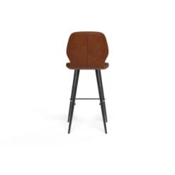 Lot De 2 Tabourets De Bar ETHAN En PU Cognac -Mobilia Soldes lot de 2 tabourets ethan en pu cognac 4