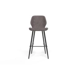 Lot De 2 Tabourets De Bar ETHAN En PU Gris -Mobilia Soldes lot de 2 tabourets ethan en pu gris 2