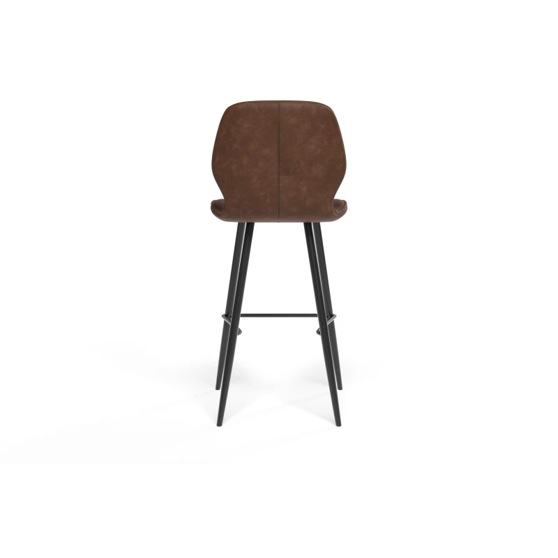 Lot De 2 Tabourets De Bar ETHAN En PU Marron 7 Lot De 2 Tabourets De Bar ETHAN En PU Marron – Image 5