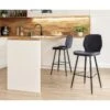 Lot De 2 Tabourets De Bar ETHAN En PU Noir 1 Lot De 2 Tabourets De Bar ETHAN En PU Noir -Mobilia Soldes lot de 2 tabourets ethan en pu noir