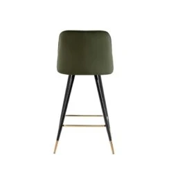 Lot De 2 Tabourets EUGENE En Velours Kaki Avec Pieds Noir Et Doré -Mobilia Soldes lot de 2 tabourets eugene 9