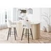 Lot De 2 Tabourets De Bar KYLE Tissu Bouclette Blanc Piètement Métal Noir 1 Lot De 2 Tabourets De Bar KYLE Tissu Bouclette Blanc Piètement Métal Noir -Mobilia Soldes lot de 2 tabourets kyle en teddy blanc