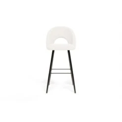 Lot De 2 Tabourets De Bar KYLE Tissu Bouclette Blanc Piètement Métal Noir 11 Lot De 2 Tabourets De Bar KYLE Tissu Bouclette Blanc Piètement Métal Noir -Mobilia Soldes lot de 2 tabourets kyle en teddy blanc 2