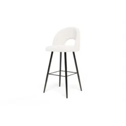 Lot De 2 Tabourets De Bar KYLE Tissu Bouclette Blanc Piètement Métal Noir 12 Lot De 2 Tabourets De Bar KYLE Tissu Bouclette Blanc Piètement Métal Noir -Mobilia Soldes lot de 2 tabourets kyle en teddy blanc 3