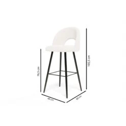 Lot De 2 Tabourets De Bar KYLE Tissu Bouclette Blanc Piètement Métal Noir 15 Lot De 2 Tabourets De Bar KYLE Tissu Bouclette Blanc Piètement Métal Noir -Mobilia Soldes lot de 2 tabourets kyle en teddy blanc 6