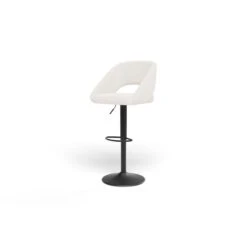 Lot De 2 Tabourets De Bar LENNY En Tissu Bouclette Blanc Piètement En Métal Noir 11 Lot De 2 Tabourets De Bar LENNY En Tissu Bouclette Blanc Piètement En Métal Noir -Mobilia Soldes lot de 2 tabourets lenny en teddy blanc sur pieds noir 2