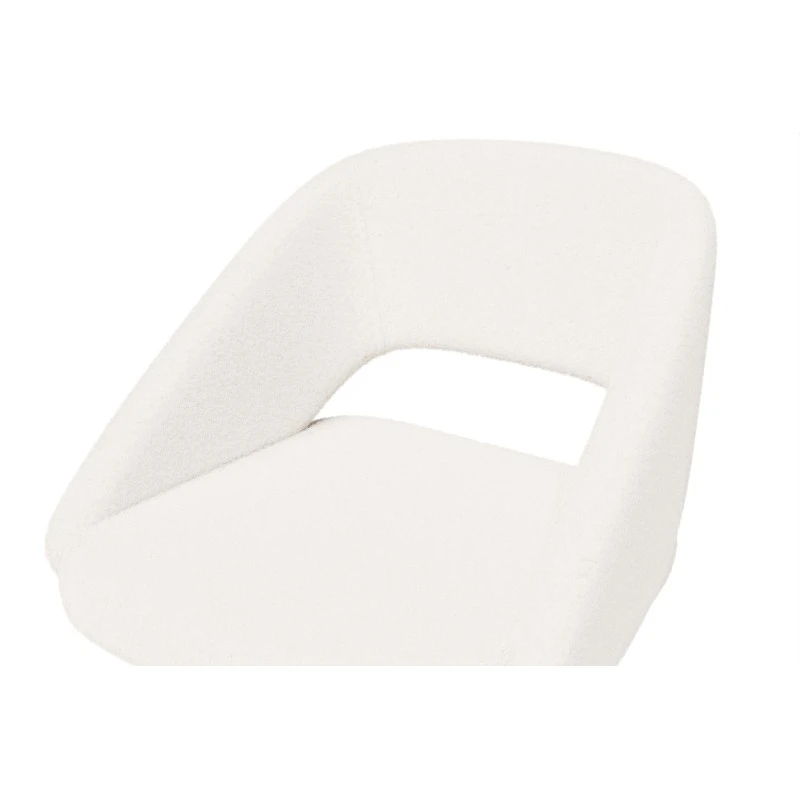 Lot De 2 Tabourets De Bar LENNY En Tissu Bouclette Blanc Piètement En Métal Noir 8 Lot De 2 Tabourets De Bar LENNY En Tissu Bouclette Blanc Piètement En Métal Noir – Image 6