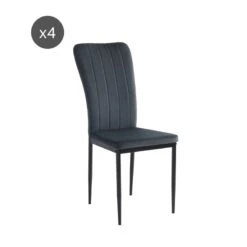 Lot De 4 Chaises POPPY Velours Gris Anthracite Pieds En Métal Noir 18 Lot De 4 Chaises POPPY Velours Gris Anthracite Pieds En Métal Noir -Mobilia Soldes lot de 4 chaises poppy velours gris anthracite pieds en metal noir 7