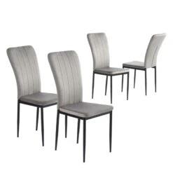 Lot De 4 Chaises POPPY Velours Gris Pieds En Métal Noir 13 Lot De 4 Chaises POPPY Velours Gris Pieds En Métal Noir -Mobilia Soldes lot de 4 chaises poppy velours gris pieds en metal noir 3