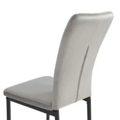 Lot De 4 Chaises POPPY Velours Gris Pieds En Métal Noir 15 Lot De 4 Chaises POPPY Velours Gris Pieds En Métal Noir -Mobilia Soldes lot de 4 chaises poppy velours gris pieds en metal noir 5