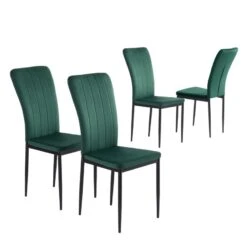 Lot De 4 Chaises POPPY Velours Vert Pieds En Métal Noir 14 Lot De 4 Chaises POPPY Velours Vert Pieds En Métal Noir -Mobilia Soldes lot de 4 chaises poppy velours vert pieds en metal noir 2