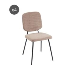 Lot De 4 Chaises SUZIE Velours Côtelé Taupe -Mobilia Soldes lot de 4 chaises suzie velours cotele taupe 6