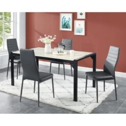 Lot De 6 Chaises SAM Simili Gris Pieds En Métal 8 Lot De 6 Chaises SAM Simili Gris Pieds En Métal -Mobilia Soldes lot de 6 chaises sam simili gris pieds en metal 1