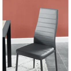 Lot De 6 Chaises SAM Simili Gris Pieds En Métal 9 Lot De 6 Chaises SAM Simili Gris Pieds En Métal -Mobilia Soldes lot de 6 chaises sam simili gris pieds en metal 2