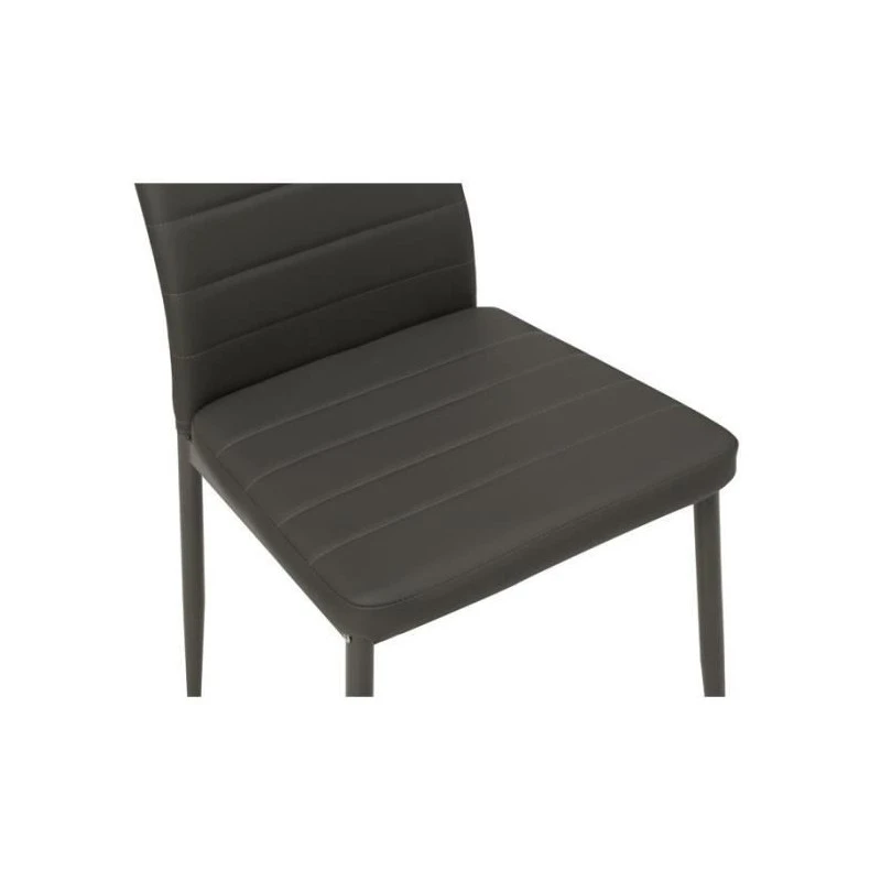 Lot De 6 Chaises SAM Simili Gris Pieds En Métal 6 Lot De 6 Chaises SAM Simili Gris Pieds En Métal – Image 4