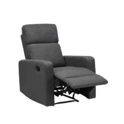 Fauteuil Relax Large LOVA En Tissu Gris Foncé Avec Fonction Manuel -Mobilia Soldes lova relax gris fonce normal 3