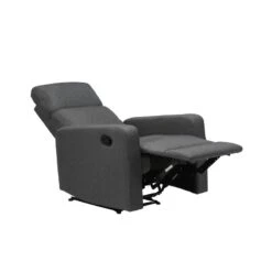 Fauteuil Relax Large LOVA En Tissu Gris Foncé Avec Fonction Manuel -Mobilia Soldes lova relax gris fonce normal 4