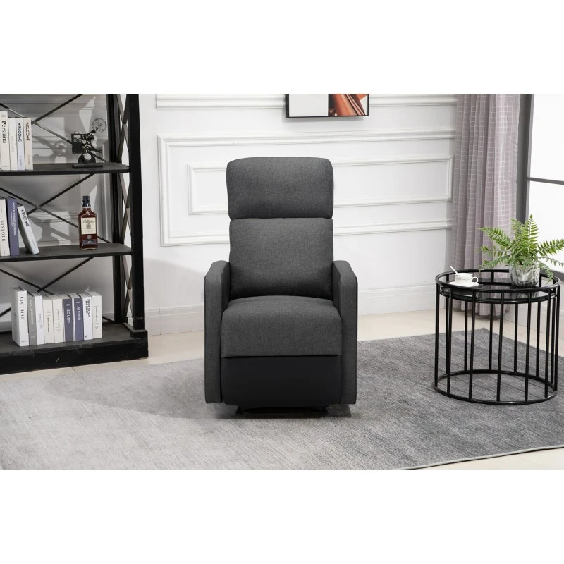 Fauteuil Relax Small LOVA PU Noir Et Tissu Gris Foncé Avec Fonction Manuel 10 Fauteuil Relax Small LOVA PU Noir Et Tissu Gris Foncé Avec Fonction Manuel – Image 8