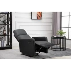Fauteuil Relax Small LOVA PU Noir Et Tissu Gris Foncé Avec Fonction Manuel 21 Fauteuil Relax Small LOVA PU Noir Et Tissu Gris Foncé Avec Fonction Manuel -Mobilia Soldes lova relax nrgrf small 9