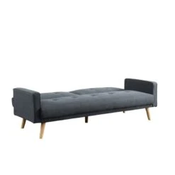 Canapé 3 Places LUXI Tissu Gris Anthracite Convertible Style Scandinave -Mobilia Soldes luxi canape 3 places gris 3