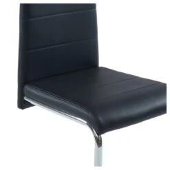 Lot De 4 Chaises MARA Simili Noir Pieds Métal Chromé 9 Lot De 4 Chaises MARA Simili Noir Pieds Métal Chromé -Mobilia Soldes mara04no 4 chaises noires 2