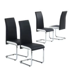 Lot De 4 Chaises MARA Simili Noir Et Blanc Pieds En Métal Chromé 10 Lot De 4 Chaises MARA Simili Noir Et Blanc Pieds En Métal Chromé -Mobilia Soldes mara04nobl 4 chaises no bl 2