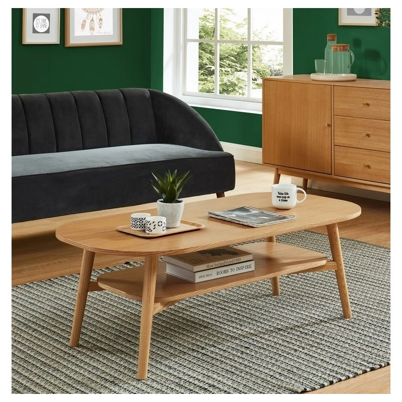 Table Basse MARCEL Placage Chêne Double Plateau 120cm 3 Table Basse MARCEL Placage Chêne Double Plateau 120cm