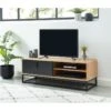 Meuble Tv BRIXTON Placage Frêne 1 Porte 120cm 2 Meuble Tv BRIXTON Placage Frêne 1 Porte 120cm -Mobilia Soldes meuble tv brixton 120cm