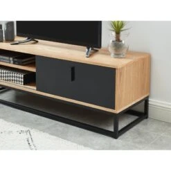Meuble Tv BRIXTON Placage Frêne 1 Porte 120cm 10 Meuble Tv BRIXTON Placage Frêne 1 Porte 120cm -Mobilia Soldes meuble tv brixton 120cm 2