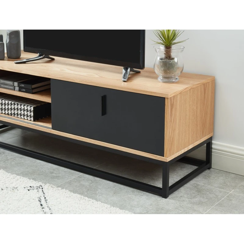 Meuble Tv BRIXTON Placage Frêne 1 Porte 120cm 5 Meuble Tv BRIXTON Placage Frêne 1 Porte 120cm – Image 3