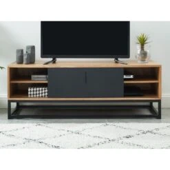 Meuble Tv BRIXTON Placage Frêne 1 Porte 120cm 12 Meuble Tv BRIXTON Placage Frêne 1 Porte 120cm -Mobilia Soldes meuble tv brixton 120cm 4