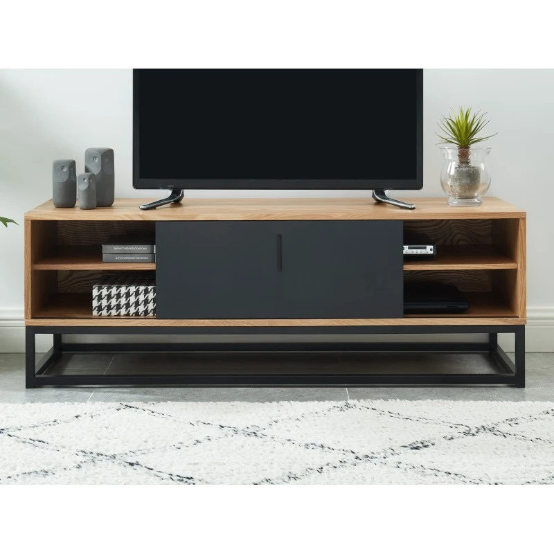 Meuble Tv BRIXTON Placage Frêne 1 Porte 120cm 7 Meuble Tv BRIXTON Placage Frêne 1 Porte 120cm – Image 5