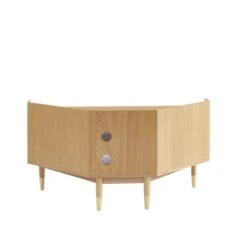 Meuble TV D'angle LEON Placage Chêne Et Cannage Rotin 120cm -Mobilia Soldes meuble tv d angle leon placage chene et cannage rotin 120cm 5