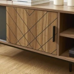 Meuble Tv GEOMA Effet Chêne Foncé Et Gris L180cm 14 Meuble Tv GEOMA Effet Chêne Foncé Et Gris L180cm -Mobilia Soldes meuble tv geoma effet chene fonce et gris l180cm 3