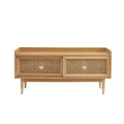 Meuble TV LEON Placage Chêne Et Cannage Rotin 120cm 15 Meuble TV LEON Placage Chêne Et Cannage Rotin 120cm -Mobilia Soldes meuble tv leon placage chene et cannage rotin 120cm 4