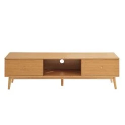 Meuble Tv MARCEL Placage Bois De Chêne 2 Tiroirs - L160cm 11 Meuble Tv MARCEL Placage Bois De Chêne 2 Tiroirs - L160cm -Mobilia Soldes meuble tv marcel placage bois de chene 2 tiroirs l160cm 4