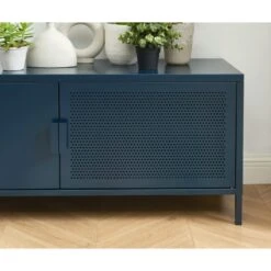 Meuble Tv PANTONE Métal Bleu Nuit 120 Cm -Mobilia Soldes meuble tv pantone metal bleu nuit 120 cm 2