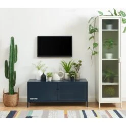 Meuble Tv PANTONE Métal Bleu Nuit 120 Cm