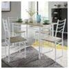 Ensemble Repas NINA Blanc Et Effet Chêne 4 Personnes 120cm 2 Ensemble Repas NINA Blanc Et Effet Chêne 4 Personnes 120cm -Mobilia Soldes ninablch table et 4 chaises