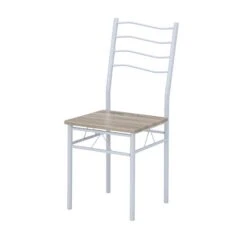 Ensemble Repas NINA Blanc Et Effet Chêne 4 Personnes 120cm 9 Ensemble Repas NINA Blanc Et Effet Chêne 4 Personnes 120cm -Mobilia Soldes ninablch table et 4 chaises 3