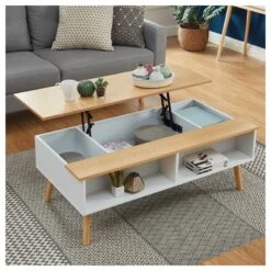 Table Basse OLEA Laqué Blanc Mat Plateau Relevable 10 Table Basse OLEA Laqué Blanc Mat Plateau Relevable -Mobilia Soldes oleabl table basse scandinave 1