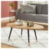 Table Basse ORGANIC Effet Chêne Pieds Noirs 98cm 1 Table Basse ORGANIC Effet Chêne Pieds Noirs 98cm -Mobilia Soldes organic02 table basse bois