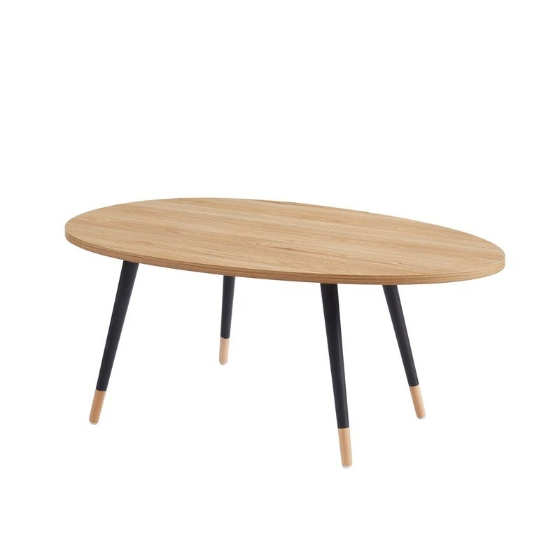 Table Basse ORGANIC Effet Chêne Pieds Noirs 98cm 7 Table Basse ORGANIC Effet Chêne Pieds Noirs 98cm – Image 5
